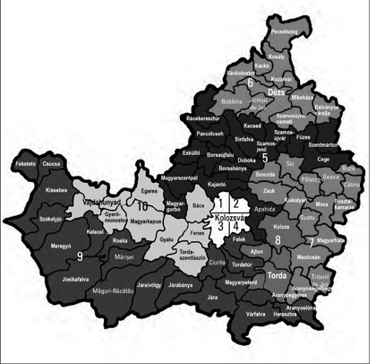 Kolozs megye tíz képviselői választókerületében sehol nincsenek többségben a magyarok
